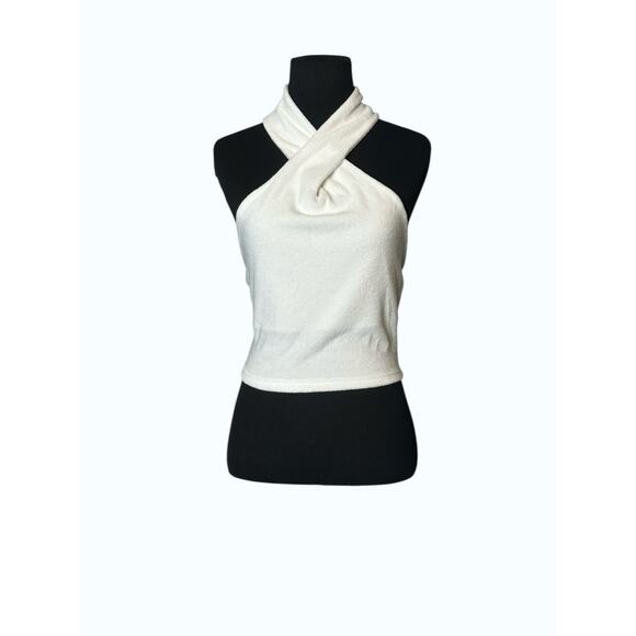 Beige Botany white crossed halter top size small - Picture 16 of 16